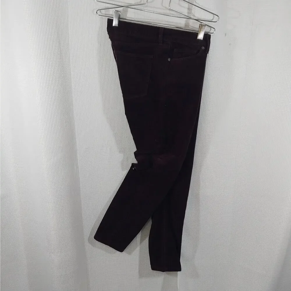BANANA REPUBLIC! RICH BURGUNDY RED FINE WALE CORDUROY SKINNY PANTS! SZ 8P